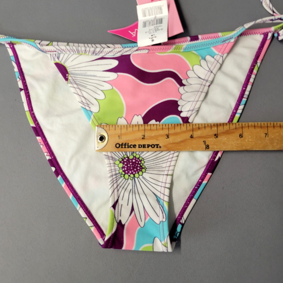 Cia Maritima Bikini Womens Large Floral Neoprene Swimwear Tie Side Semi Cheeky - Picture 11 of 14